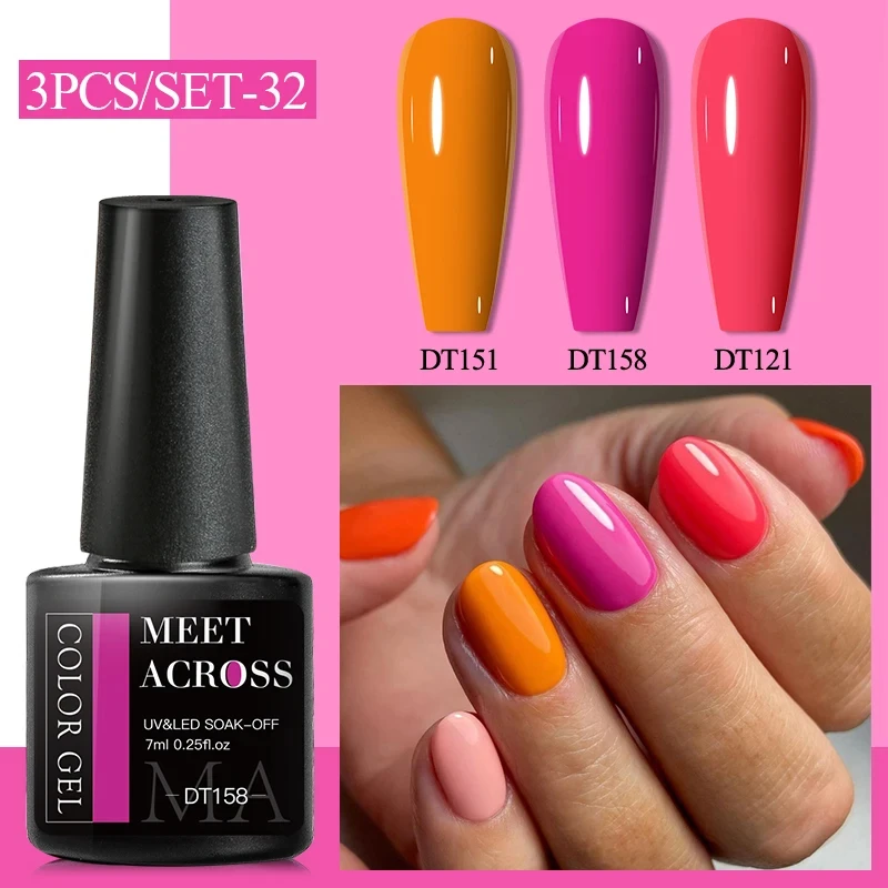 3ks/zestaw Czerwony Brązowy Fioletowy Kolor Żel Lakier Do Paznokci Dla Całego Sezonu 7ml Lakier hybrydowy Soak Off UV LED Gel Nail Art akcesoria do paznokci