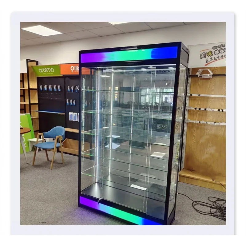 

Custom. Hot Glass Wall Cabinet Smoke Supply Store Fixture Smoke Shop Display Showcase