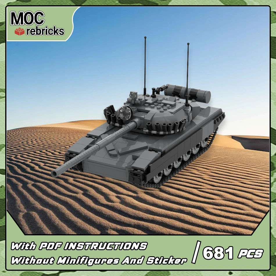 ﻿MOC Military Series T-72 Soviet Main Battle Tanks Building Blocks Army Armed Forces Vehicle Technology Bricks Model Kids Toys