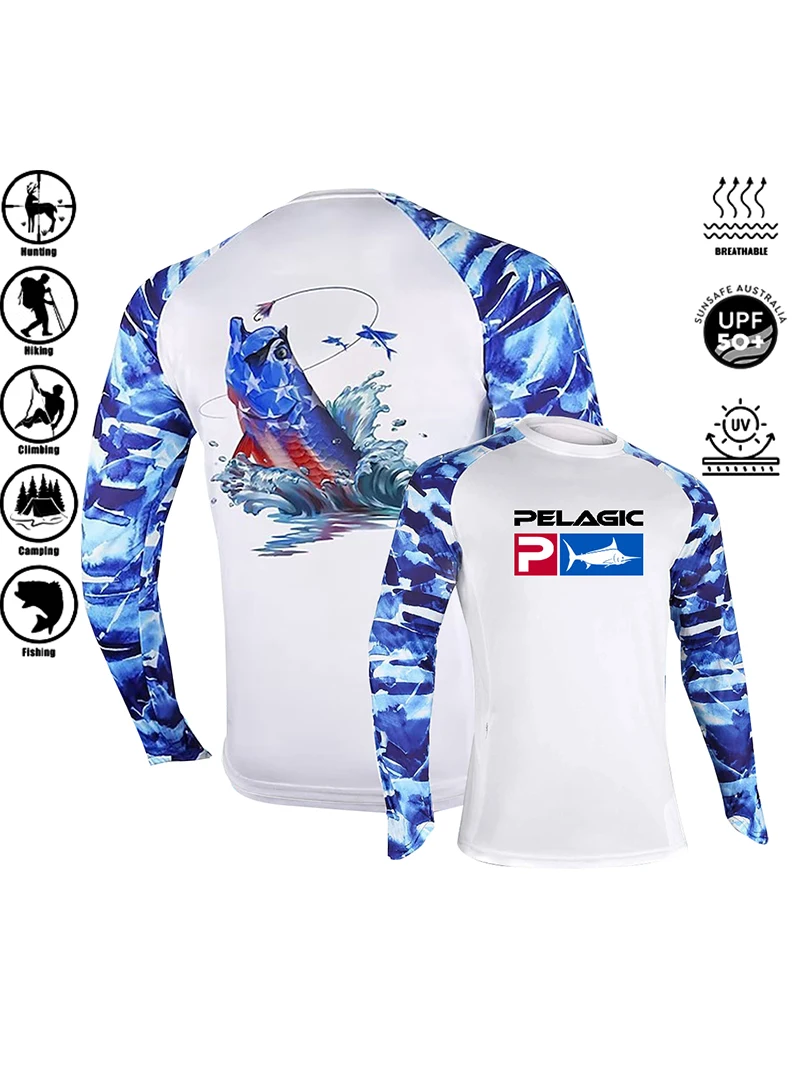 

PELAGIC Fishing Clothing Summer Leisure Outdoor Cycling Camping Mountain Climbing Long Sleeve Sunscreen Breathable Men's Hoodie