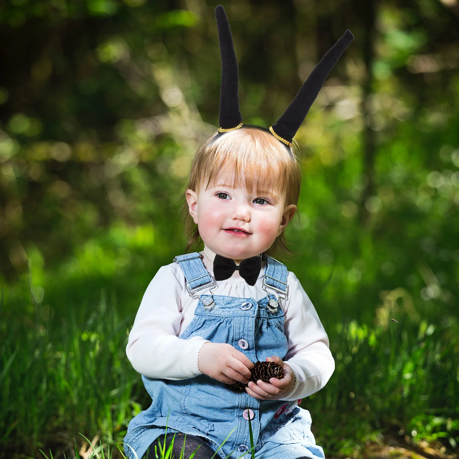 

1 set Antelope Horn Hairb Animal Costume Kit Lovely Bow Tie Soft Flexible Tail Party Supply Fancy Dress Accessories