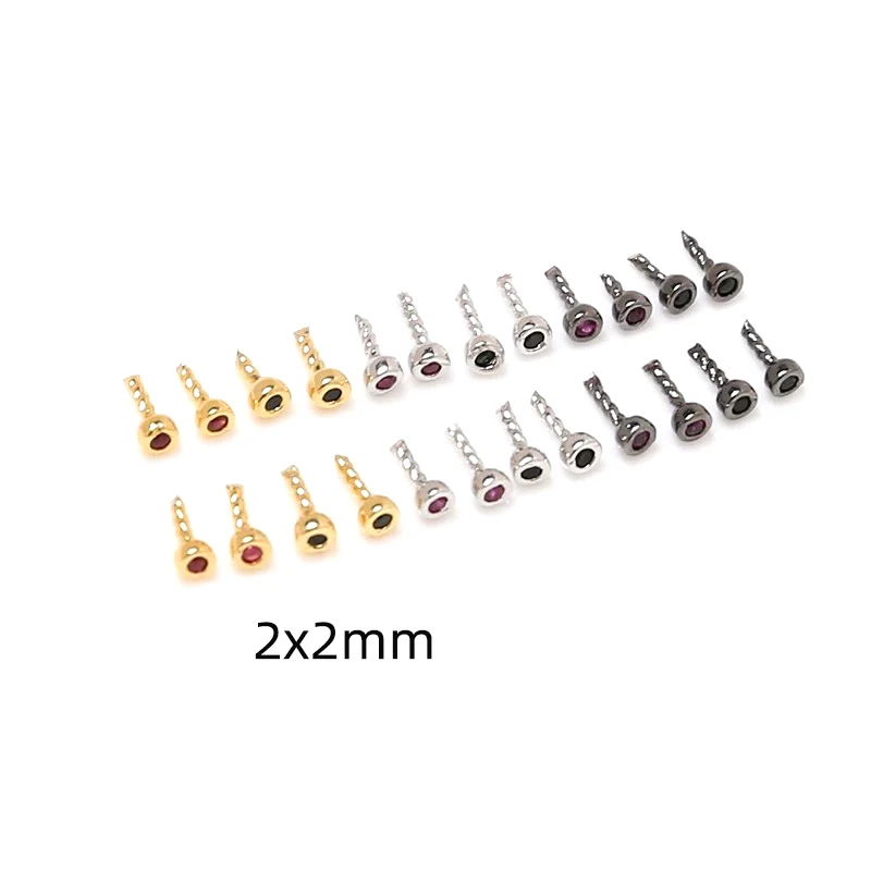 6 Pieces Copper Plated with Genuine Gold and Inlaid with Zircon Elf Demon Eye Insertion DIY Jewelry Making Baroque Accessories