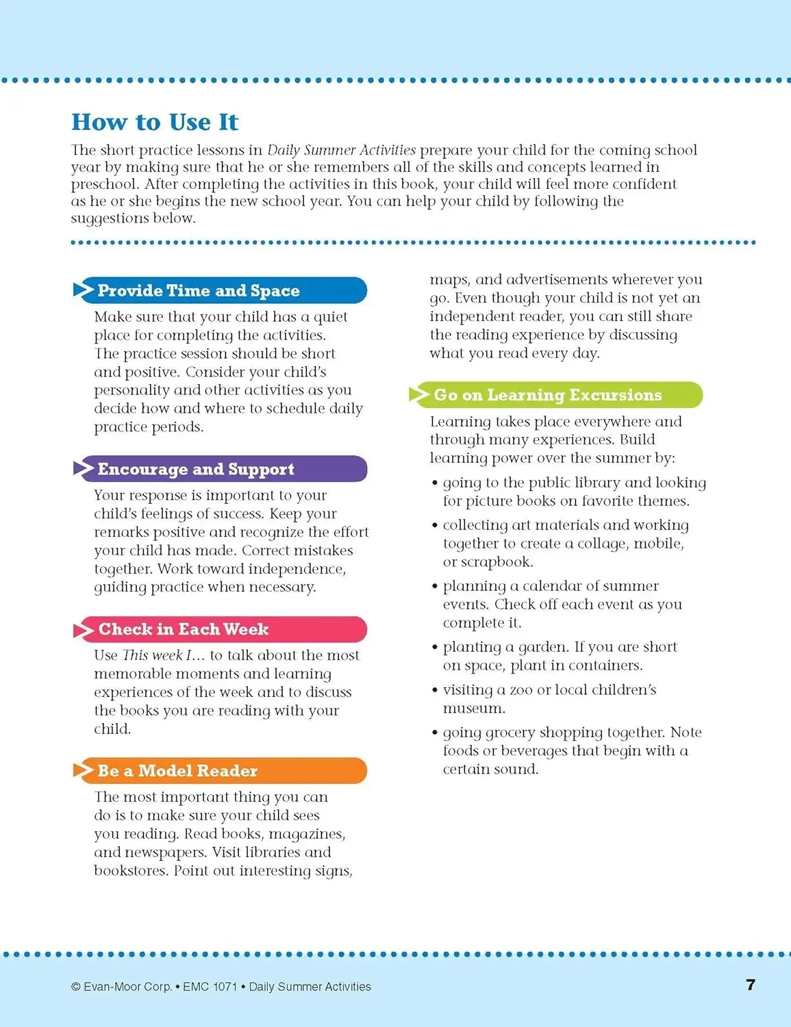 أنشطة Evan-Moor اليومية الصيفية، مصنف الصف K-1، العمر 5 6 7 8، الكتاب الإنجليزي 9781629384832 #5
