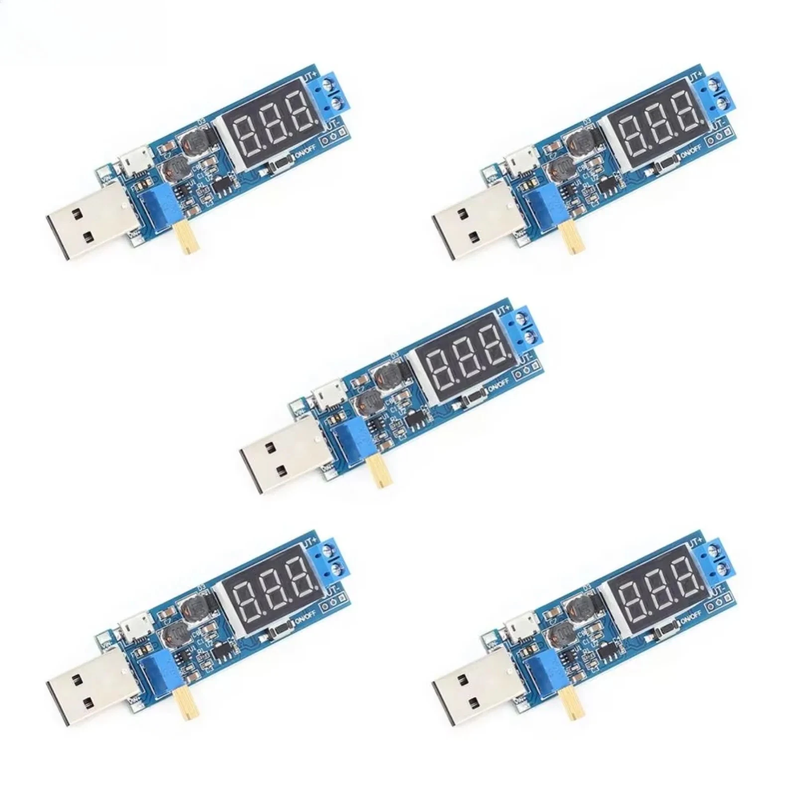 5 Pcs DC-DC Boost Buck Converter 5V to 3.3V 12V Adjustable Output 1.2V-24V USB Step Up Down Power Supply Module Voltage Board