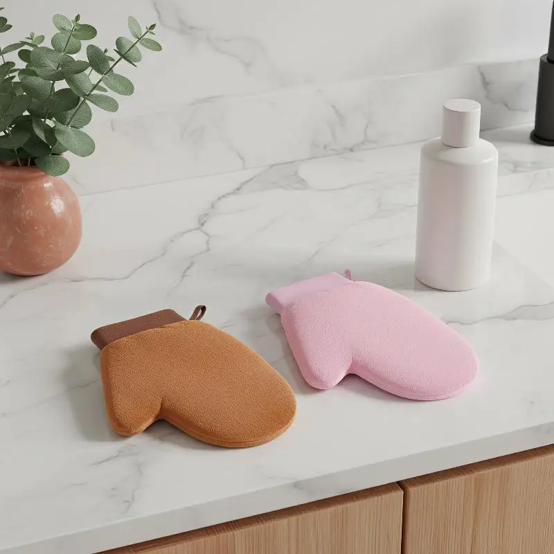 Body Lotion Glove Self-Tanning Mitt Double-Sided Prevents Sticky Hands Applicator Quick Dry Flocking Glove Makeup Applicator