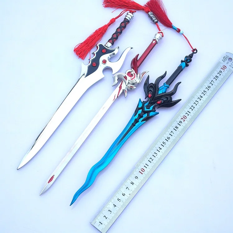 30 cm/11.81 pollici Honor Arma Li Bai Qinglian Spada Fengqiu Huang Spada Grande Modello In Lega Uncut Ornamento Collezione Regalo Giocattolo per il Ragazzo