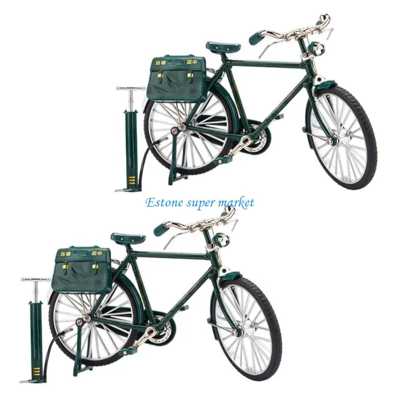 090B خدمة بريدية تاريخية مصنوعة من سبيكة دراجات نموذجية للوالدين والطفل قطعة تزيين تعليمية تفاعلية