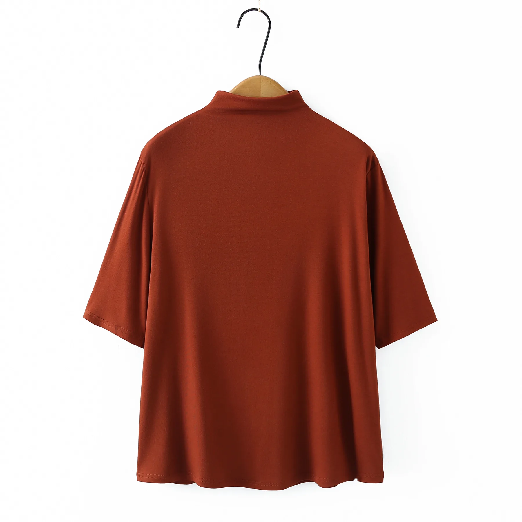 

XXXXXL Fashion Plus Size Woman Clothing T-Shirt 2026 Spring Elastic Inner Tees Half Sleeved Solid Color Tops 073