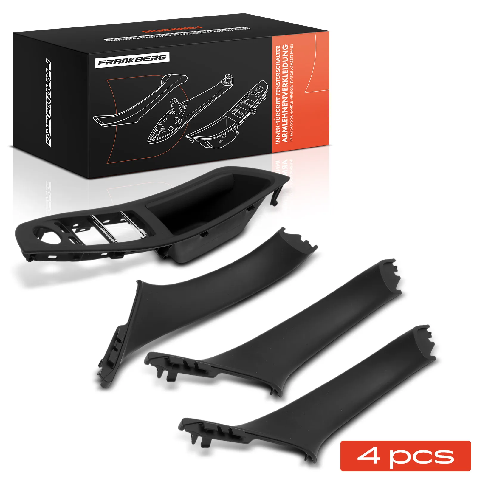 Frankberg 4x Türgriff Innenausstattung Links Rechts für BMW 5er F10 520d 523i F11 525d 528i 550i 51417225851 51417225873