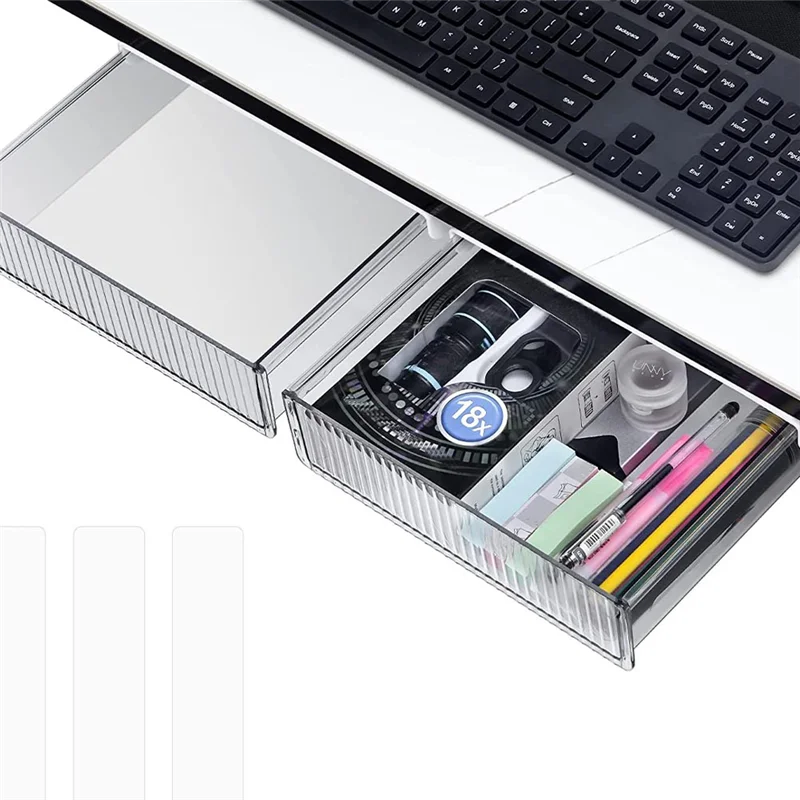 

Настольный органайзер ABDE-2 Pack, самоклеящийся ящик для стола, ящик под столом для офиса, дома, школы