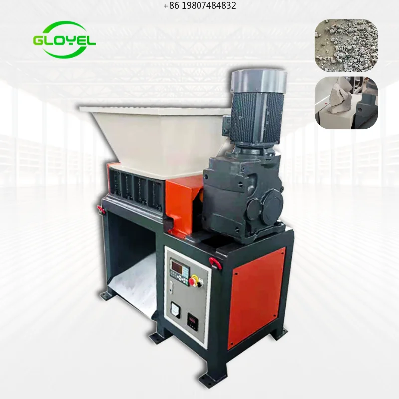 Small Two Shaft Shredder, Leather Scrap Cable Wood Waste Fabric Industrial Recycling Machine