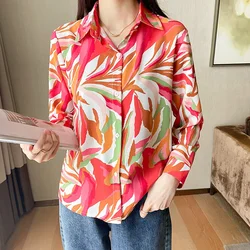 New Arrival Women's Blusa Mujer for Spring Autumn Fashion Trendy Print Ladies' Button-Down Shirt for Work and Casual