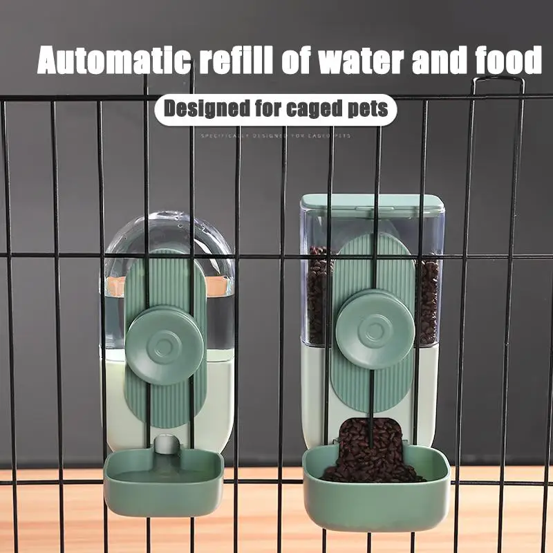 Ultimate Cat and Dog Hanging Water Dispenser with Automatic Feeder - The Perfect Solution for Your Pets' Hydration and Feeding