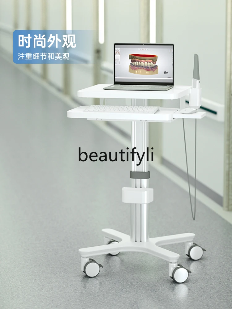 Dental scanner trolley, mobile oral scanner trolley, medical wheelbarrow