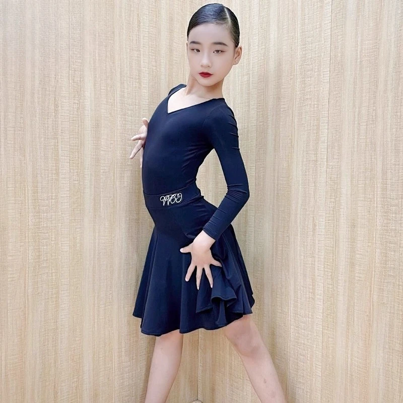 Dance latino per bambiniperformancecha-cha dance uniformi da competizione standard nazionali uniformi professionali per la pratica latina delle ragazze