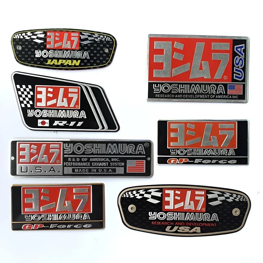 Suitable for Yoshimura Exhaust Pipe Sticker Motorcycle High Temperature Resistant Decal Motorcycle Metal Aluminum Label Sticker