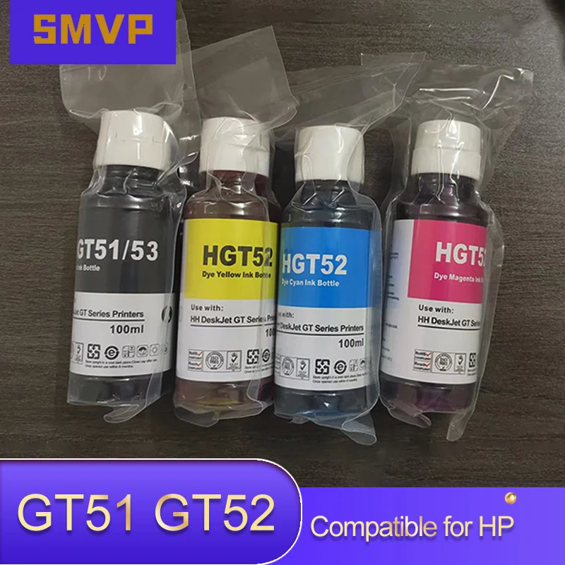 GT 51 52 53XL GT51 GT52 Compatible Water Based Bottle Refill Ink For HP DeskJet 5810 5820 519 518 411 311 410 419Printer