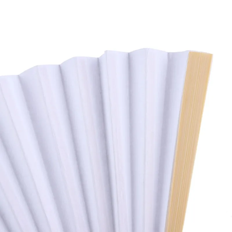 1-50pcs DIY Paper Bamboo Folding Fan Adults Children\'s Calligraphy Painting Practice Blank White Folding Fan Wedding Gifts