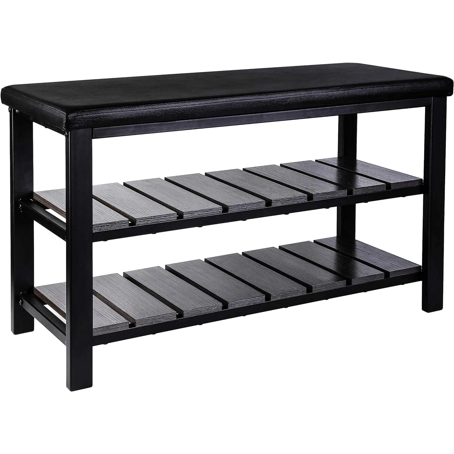 

Finnhomy 3-Tier Shoe Rack Bench Cushion. Holds Up to 400 lb Rack, for Entryway, Bedroom, Hallway, Accent Furniturn