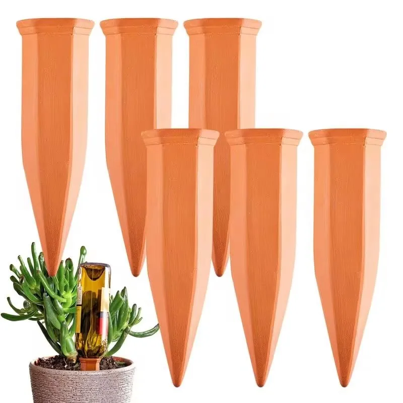 

6PCS Self Watering Terracotta Spikes, Home Garden Automatic Watering Device, Vacation Stakes, Drip Irrigation System Tool