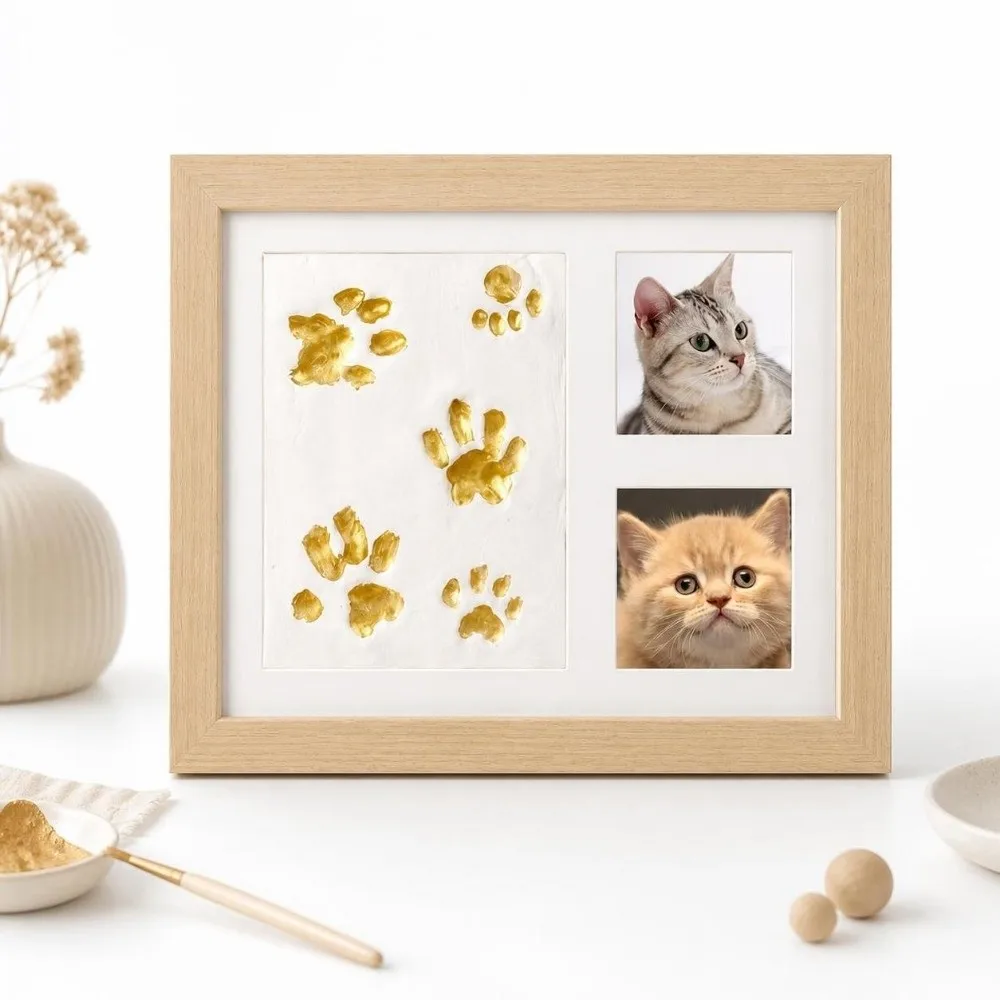 Lasting Memories Non-Toxic DIY Keepsake Kit Creative Safe Handprint Kit Clay Mold Exquisite Footprint Frame Newborn Baby