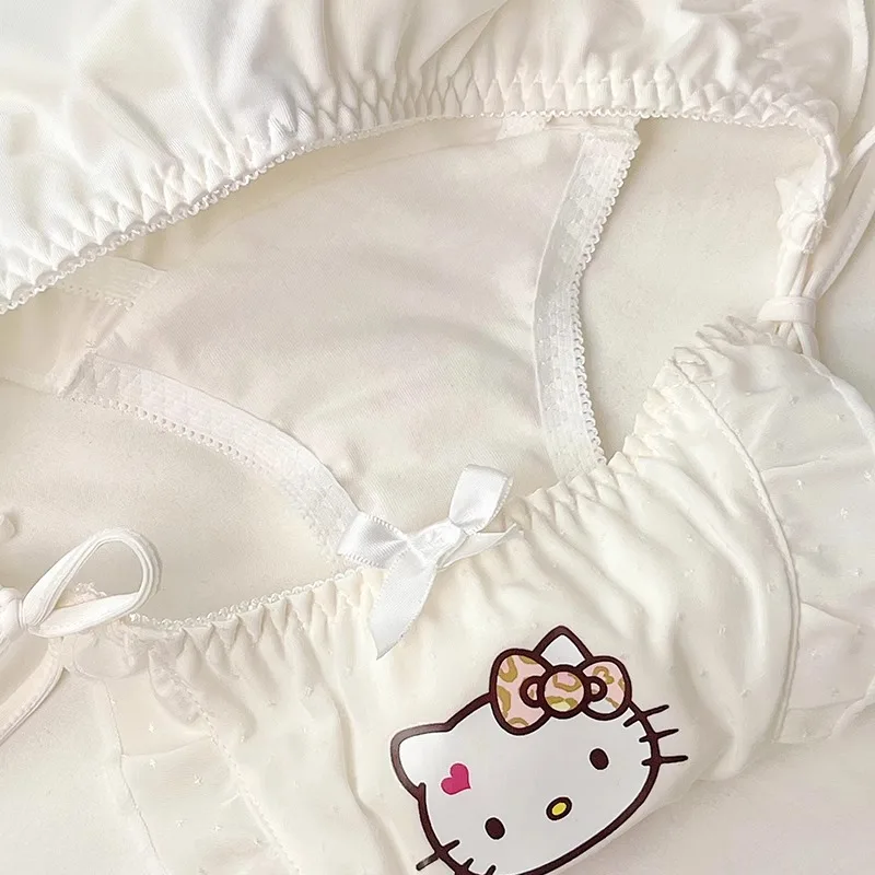 Hello Kitty Sweet Girl slip intimo per donna Kawaii balza fiocco laterale cinturino regolabile Cute Cartoon Anime Pink Blue mutandine