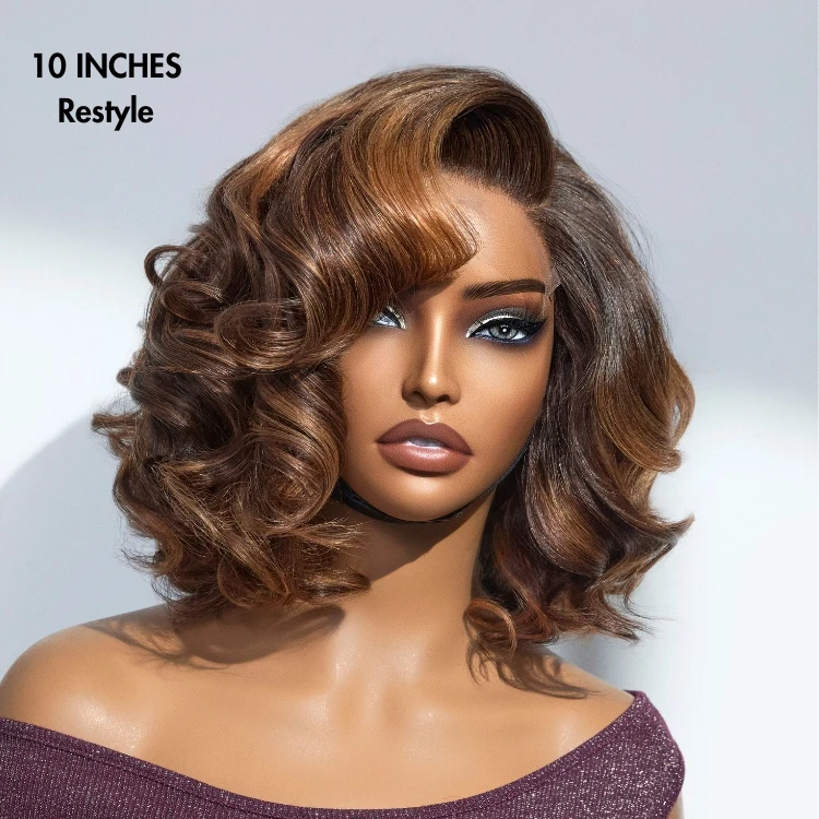 1 SEC INSTALL WIG | Mature Boss Brown Ombre Highlight / Natural Black Loose Wave Glueless Minimalist HD Lace Wig Ready to Go