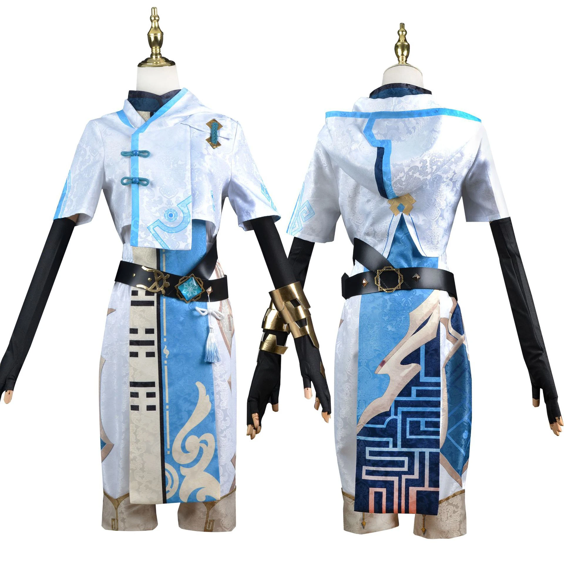 Impact Chong Yun disfraz de Cosplay para hombres, uniforme con Peluca de Anime, Disfraces de Halloween, Juego