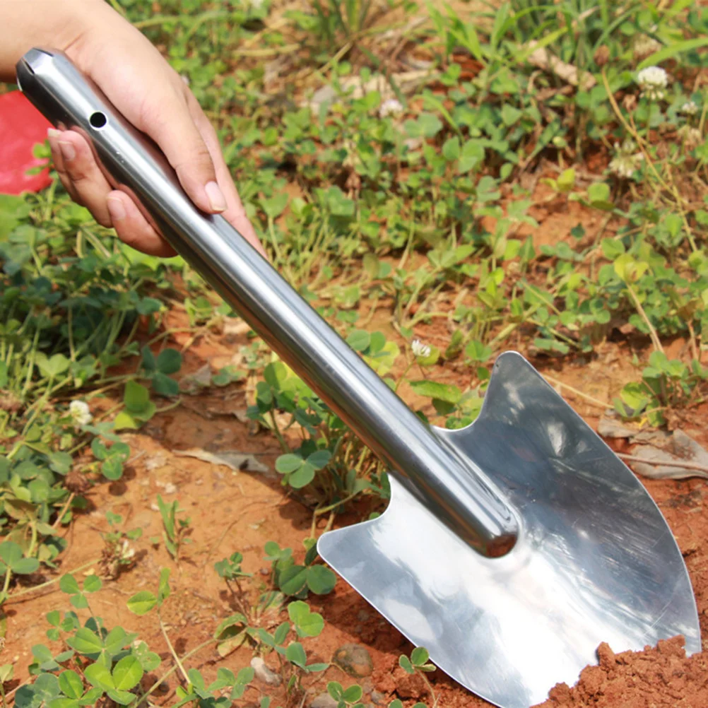 

1Pcs Stainless Steel Garden Shovel Portable Rustproof Ergonomic Design Palm Rest Solution Soil Transfer Bonsai Planting Silver