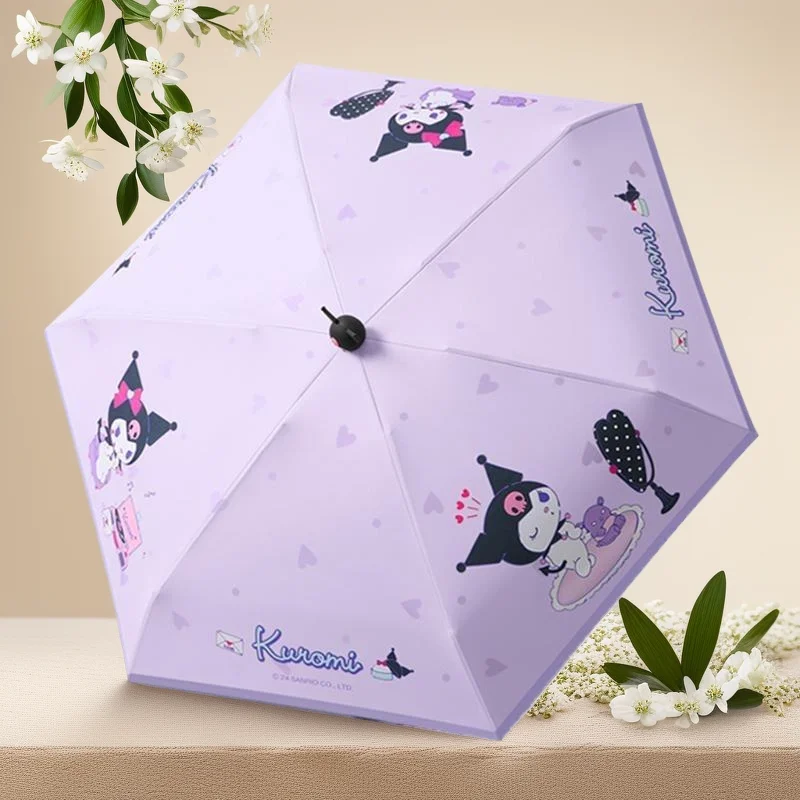 

Sanrio Folding Sunscreen Umbrella Kawaii Kuromi Dual Use Rain Cute Gift Sunny Protection Uv Protection Portable Travel New Sweet