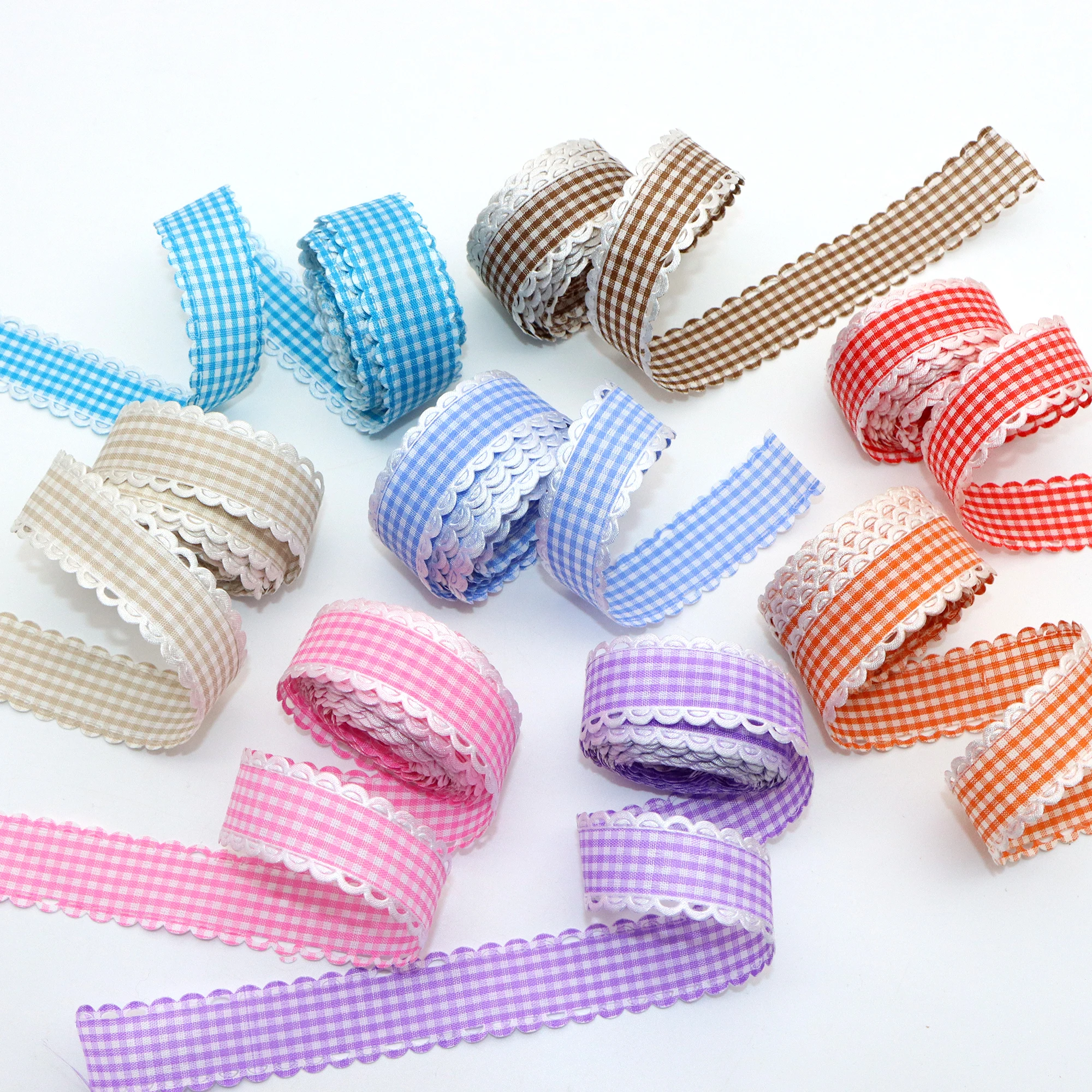 5 Yards 22mm/0.87inch Plaid Ribbon For Clothing Accessories Cake Gift Box Packaging DIY Bouquet Hair Accessories Bow,5Yc9248