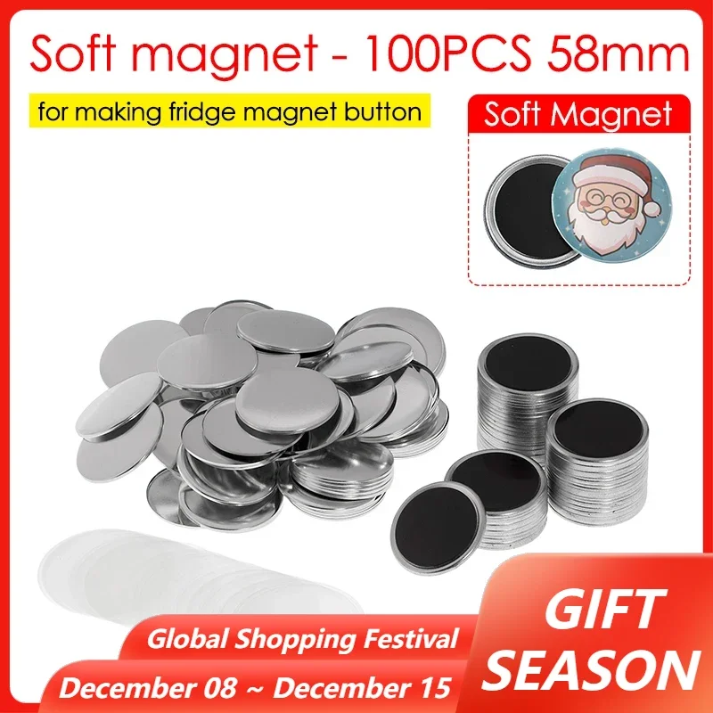 50/100PCS 25-75mm Magnet Refrigerator Badge Pin Button Maker Parts DIY Badge Button Pins for Art Crafts Making Fridge Badges Set