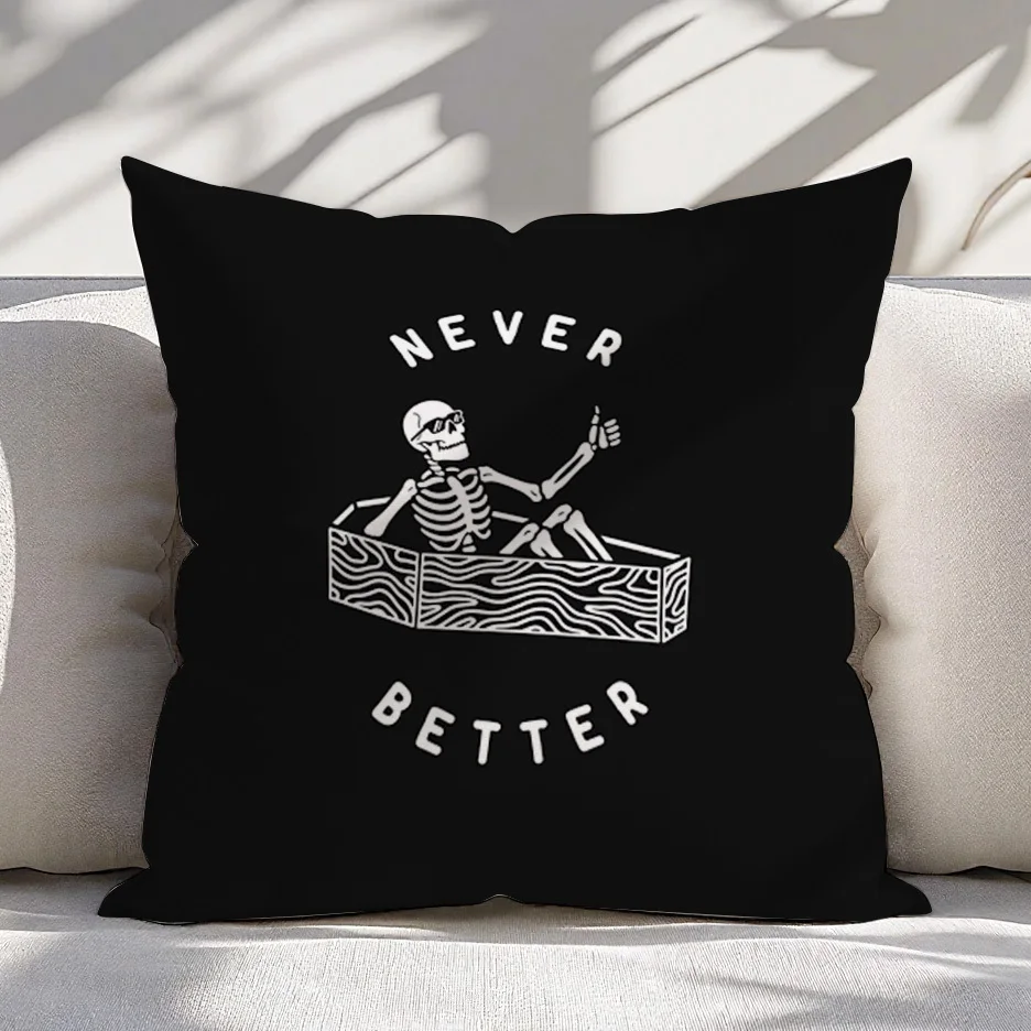 1pc Abstract Skeletal Figure Motif Pillowcase for Home Decoration Cushion Cover Polyester 45x45cm 18x18in