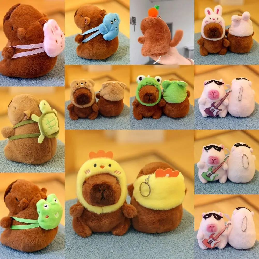 Presente multicolorido capibara boneca 10-13cm pelúcia água golfinho boneca kapibala animais de pelúcia brinquedo de pelúcia presente de aniversário