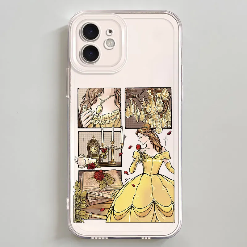 Case for iPhone 13 12 11 Pro MAX XR 16 15 14 Plus 7 8 16e XS Soft Phone Cover Disney Beautiful Princess