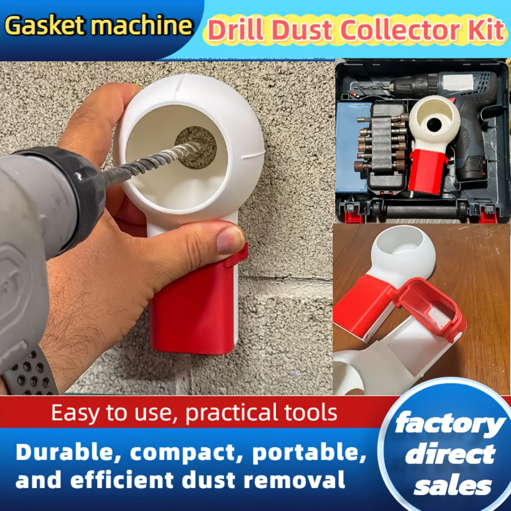 1PC Rotary Nozzle Drill Dust Box Ergonomic Rotating Design Keeps Dust Contained Easy Clean Durable Plastic for DIY Home Use