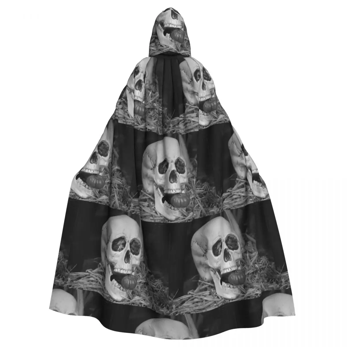 

Skull Cloak with Hay Background for Halloween Parties Unisex Adult Cloak with Hood Long Witch Costume Cosplay