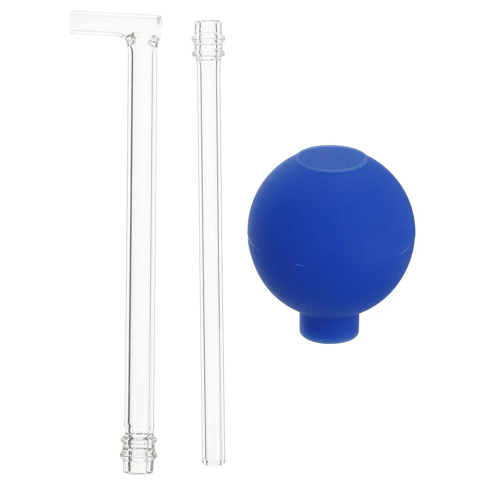 1Set Effective Oral Irrigator Portable Manual Suction Ball Cleaner with Long Tube Dual Heads for Teeth Cleaning Glass Surfaces