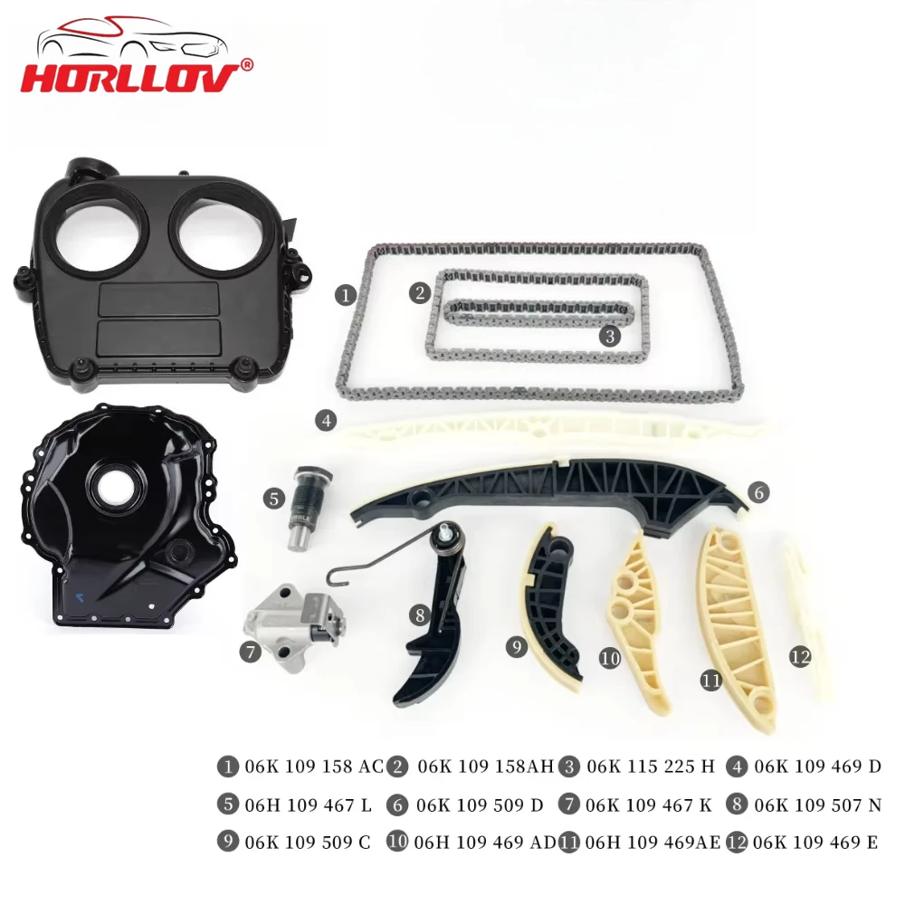 

Timing Chain Cover Kit for VW Audi 1.8 2.0 EA888 Gen3 06K109158AC 06K109158M 06H109467AM 06H109469T 06H109467N 06K109469K