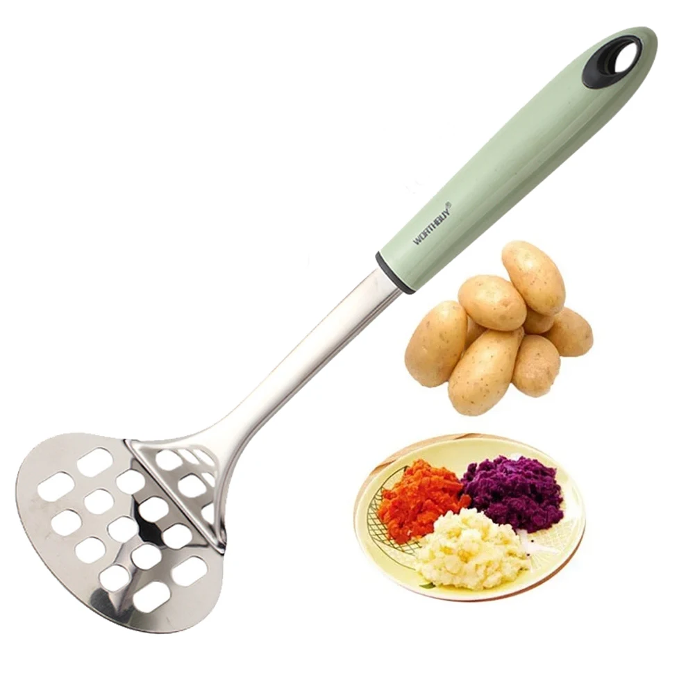 

Potato Mashers Stainless Steel Thickened Potatoes Mud Press Manual Crusher Kitchen Gadgets Fruit Vegetable Cutter Tools