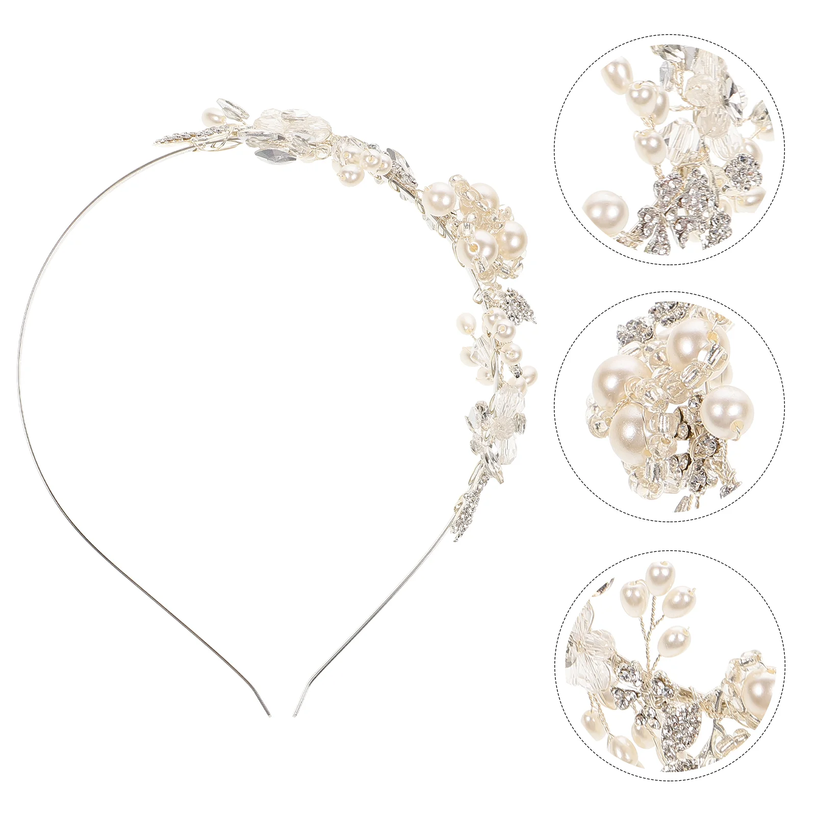 Headband Women Headdress for Wedding Bridal Headpiece Pearl Hair Accessories Flower Children Beautiful Headwear