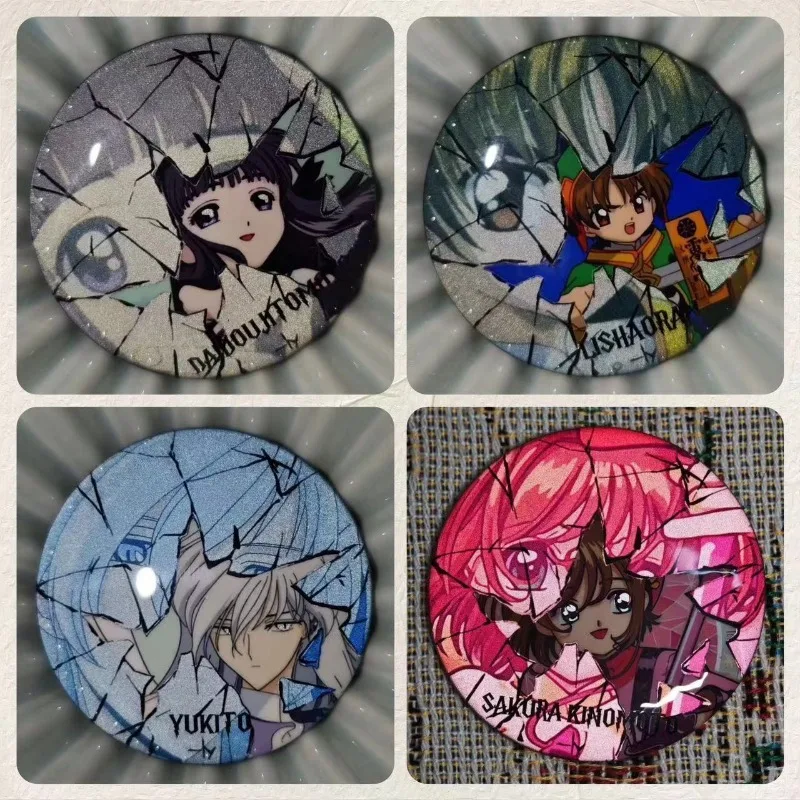58 مللي متر بطاقة الآسر ساكورا أنيمي شارة صفيح دبابيس بلاستيكية زر دبابيس لحقيبة الظهر اكسسوارات مجوهرات جمع الهدايا #1