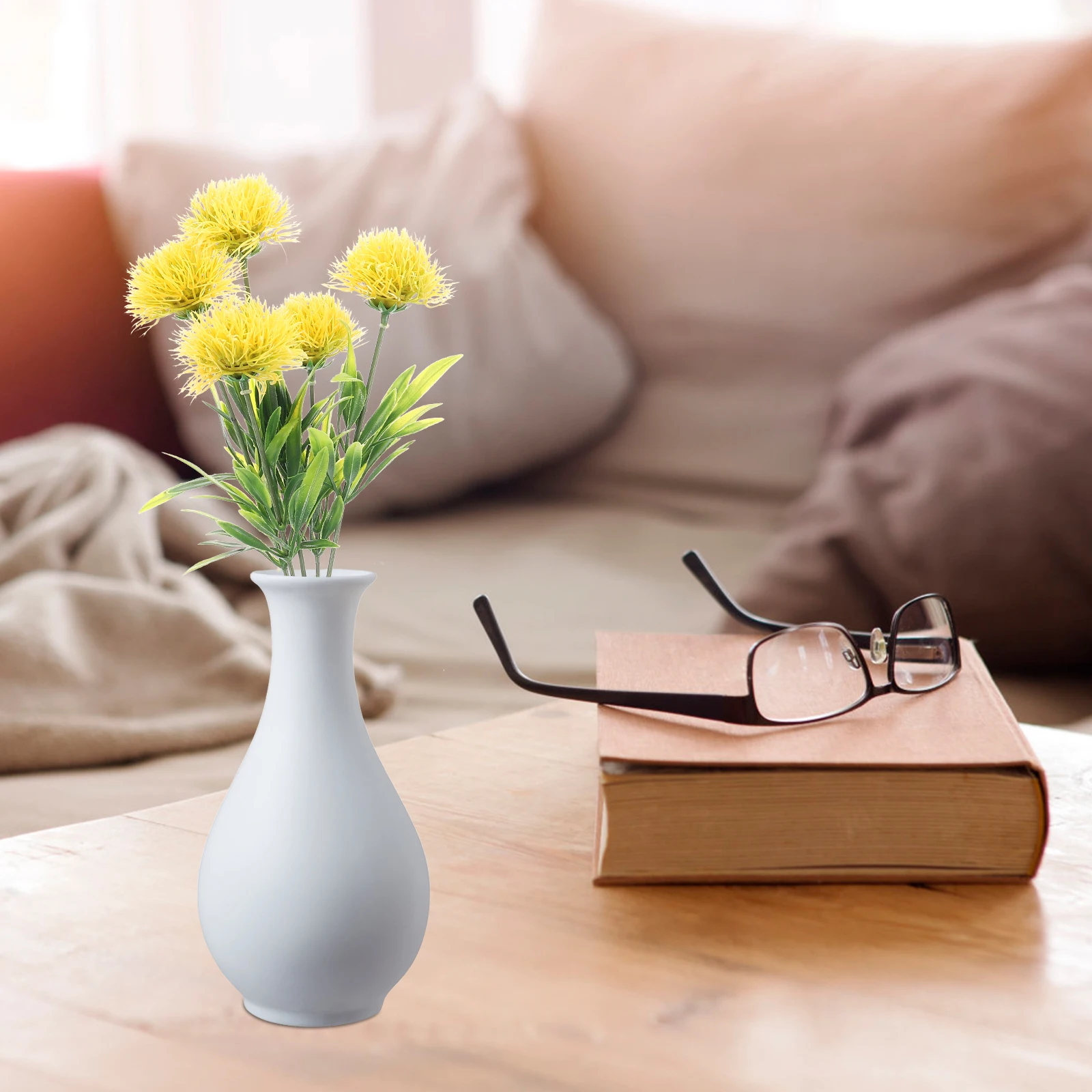 

4pcs Artificial D Flowers Realistic Plastic Home Decor Indoor Wedding Layout DIY Bouquet Stems Household nament Fake