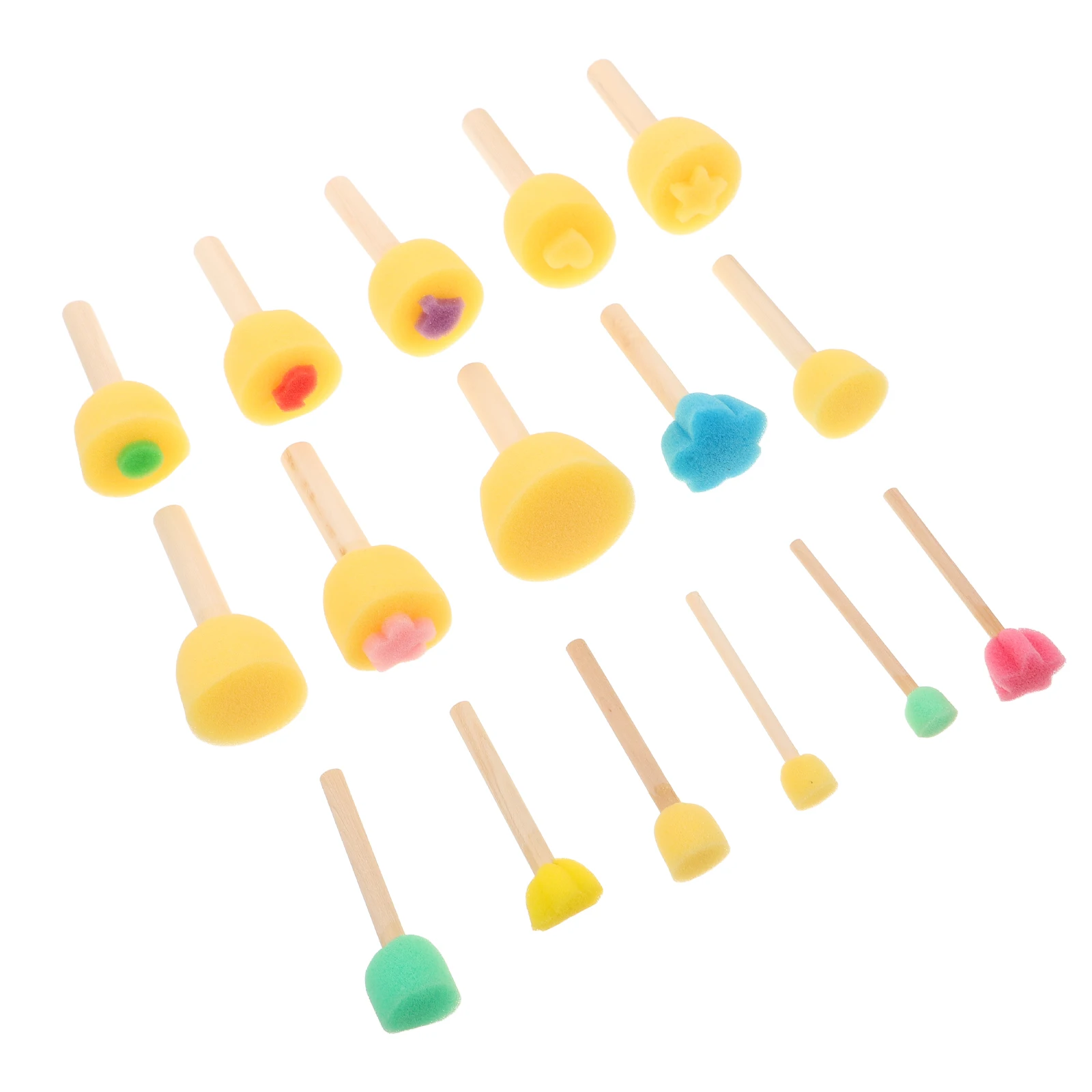 32 قطعة من فرش الطلاء الإسفنجية للأطفال مجموعة طوابع إيفا الإبداعية DIY بها بنفسك أدوات الرسم والحرف اليدوية مستلزمات الرسم التعلم المبكر