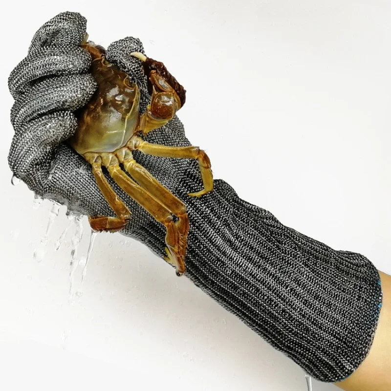 Five level anti cutting, anti piercing, waterproof and extended steel wire gloves for catching crabs, killing fish, seafood