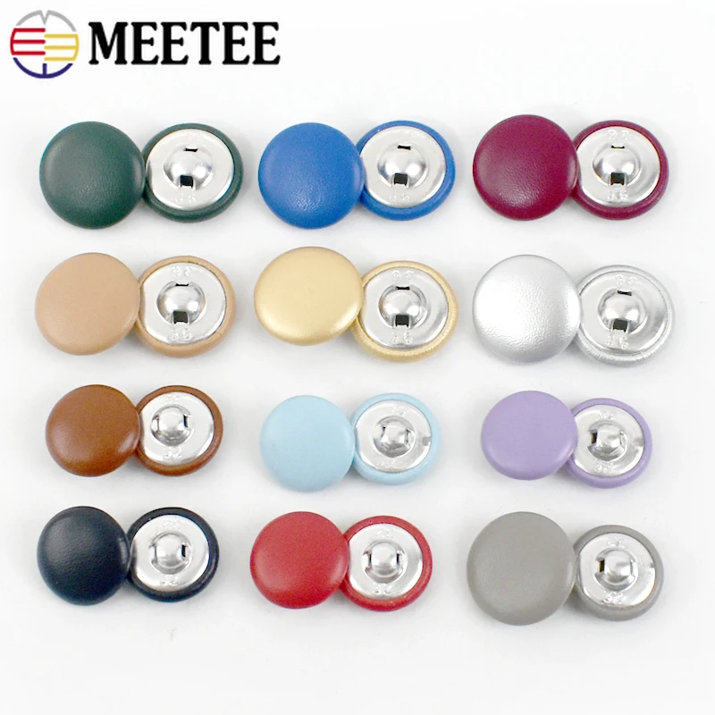 

50Pcs 11-28mm Color Leather Buttons Women Shirt Coat Replace Button Sofa Cover Home Textile Decor Buckle Handmade Craft Supplies