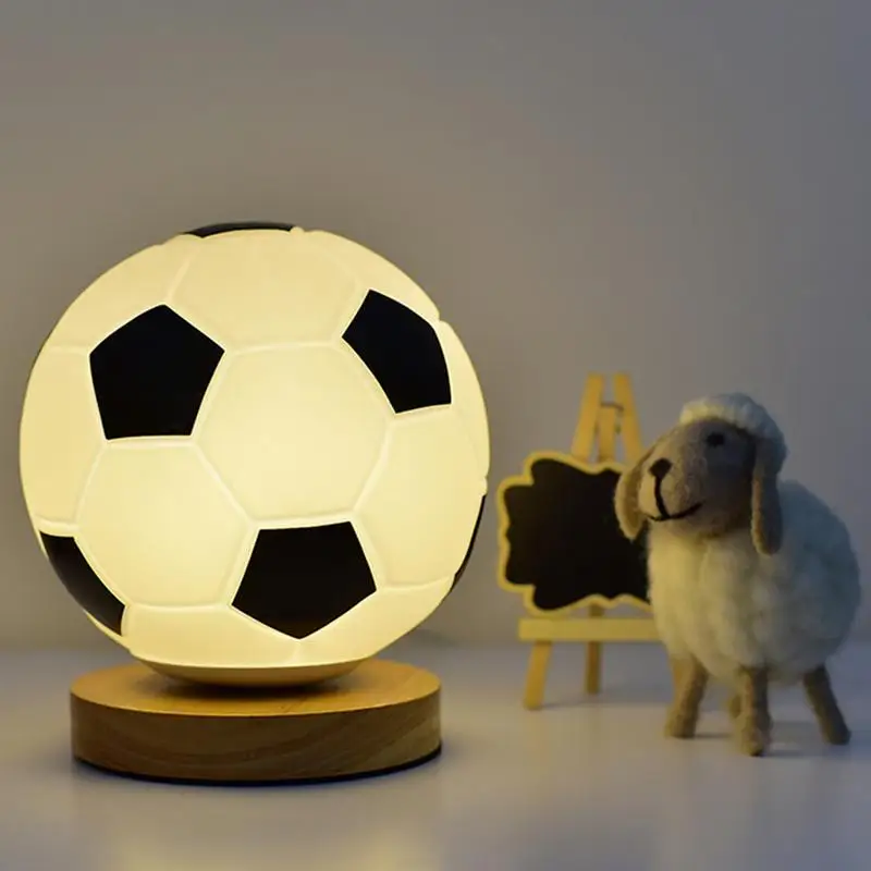 Imagem -04 - Futebol Night Light For Bedroom Lâmpada de Mesa Led Decoração de Mesa Nightstand Desk Light Aniversário Presentes de Natal para Crianças