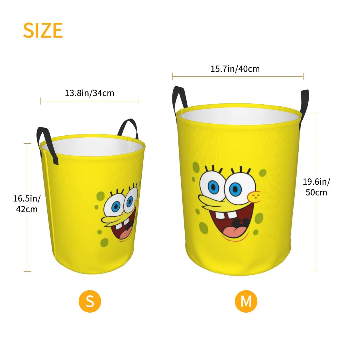 Skládací kolo jednovrstvé prádelna koš bob spongebob přenosné špinavý oblečení hamper pro koupelna, ložnice, a prádelna pokoj