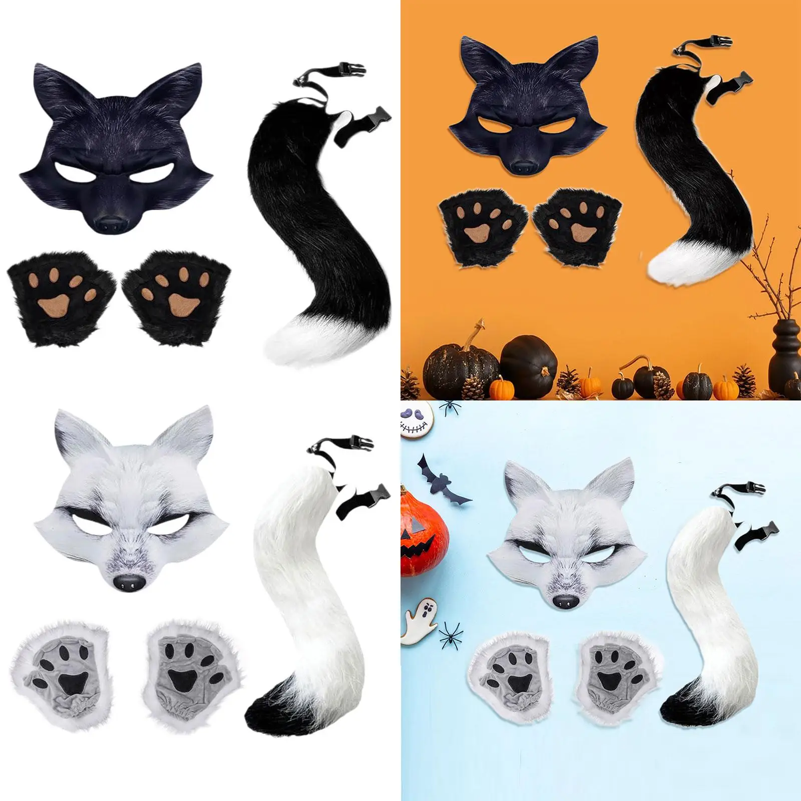 

Набор масок и хвоста, аксессуары для костюмов на Хэллоуин для подарочного выступления на сцене