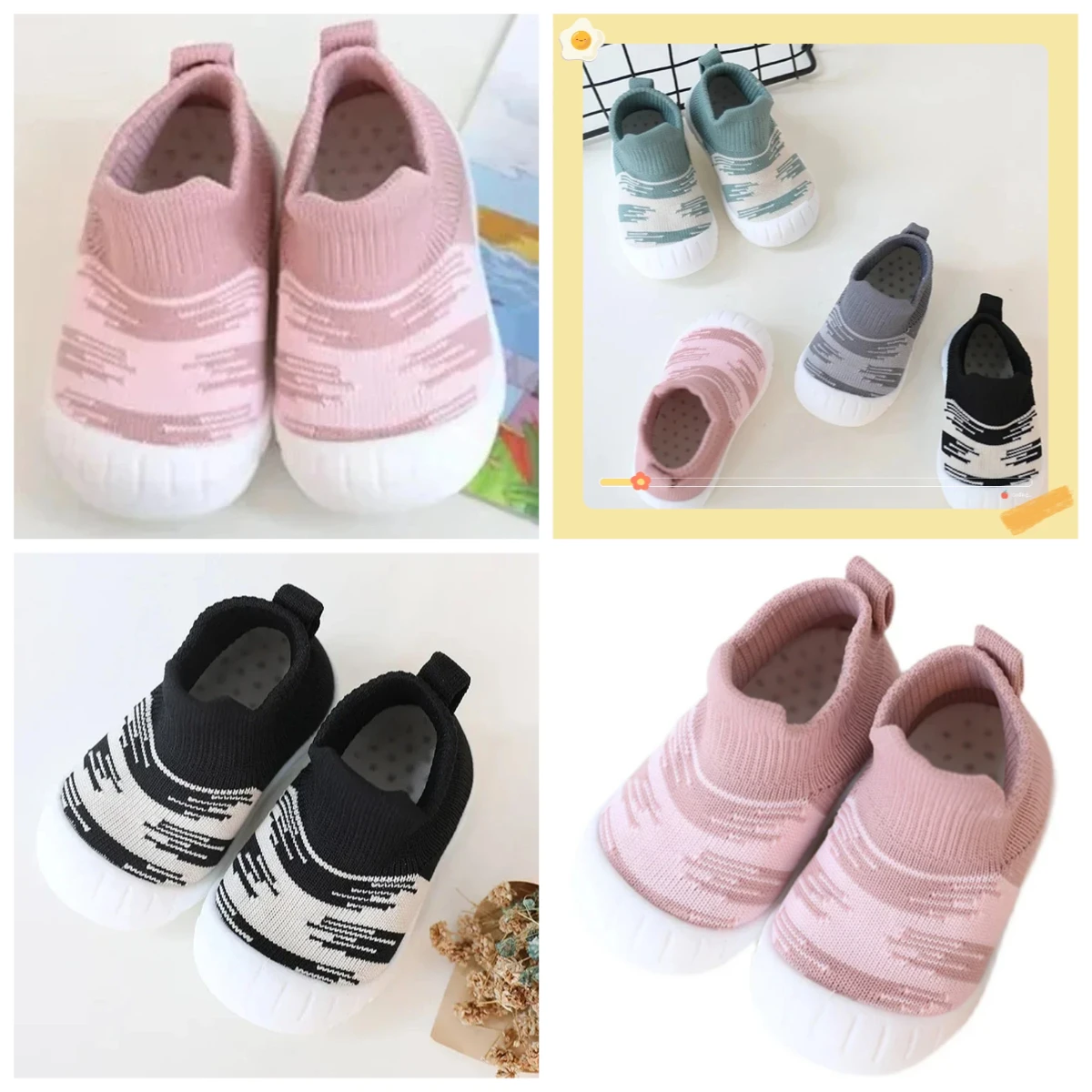 

Легкая мягкая обувь для малышей, детская обувь для раннего образования, вязаная дышащая нескользящая уличная носимая обувь на мягкой подошве